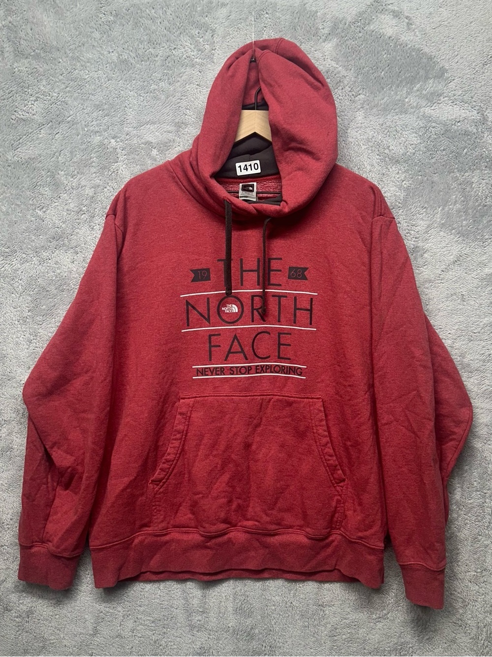 The North Face Men's Red Pullover Hoodie with Logo Graphic